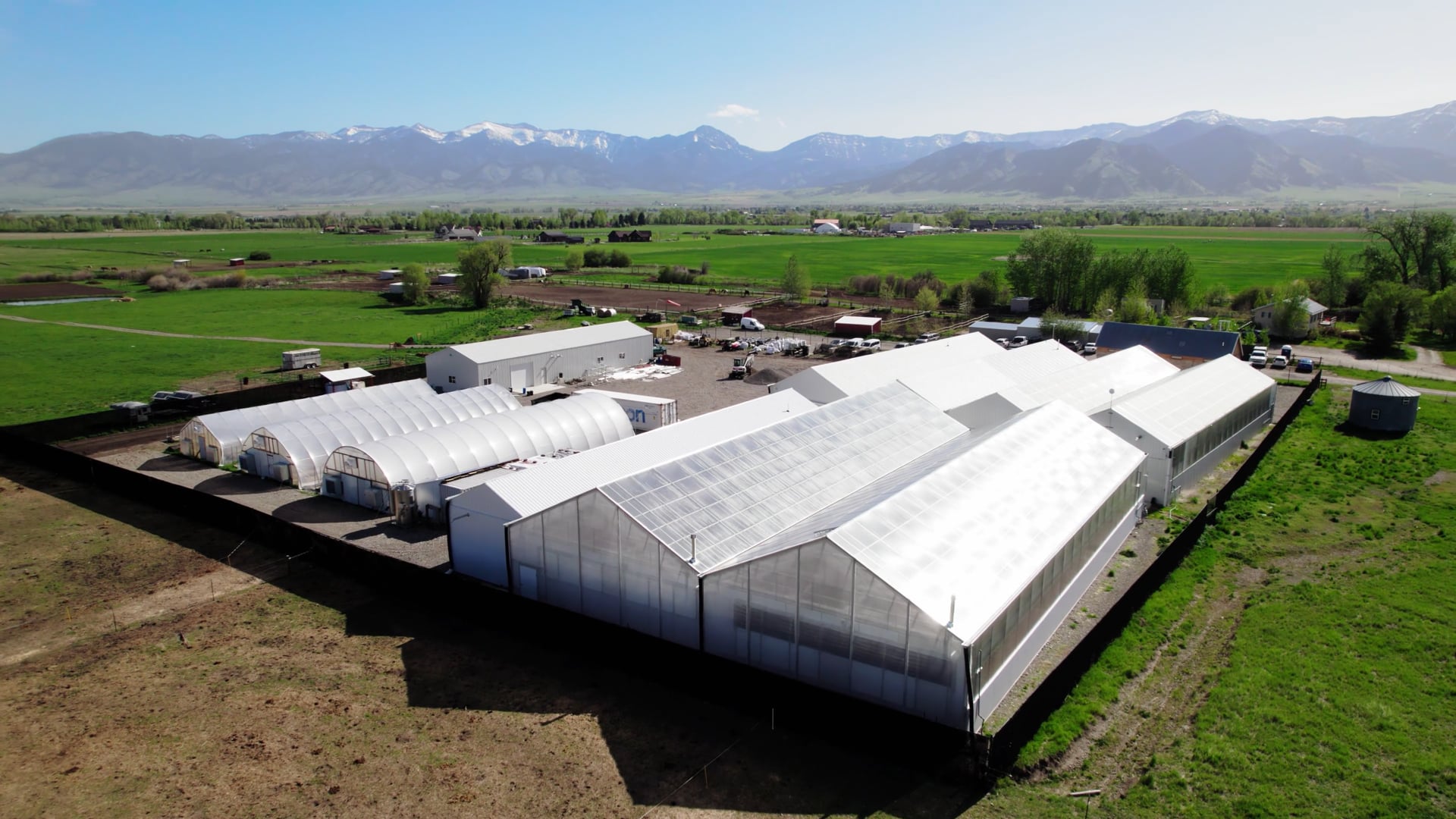 Collective Elevation’s greenhouses beneath the Bridger Mountains